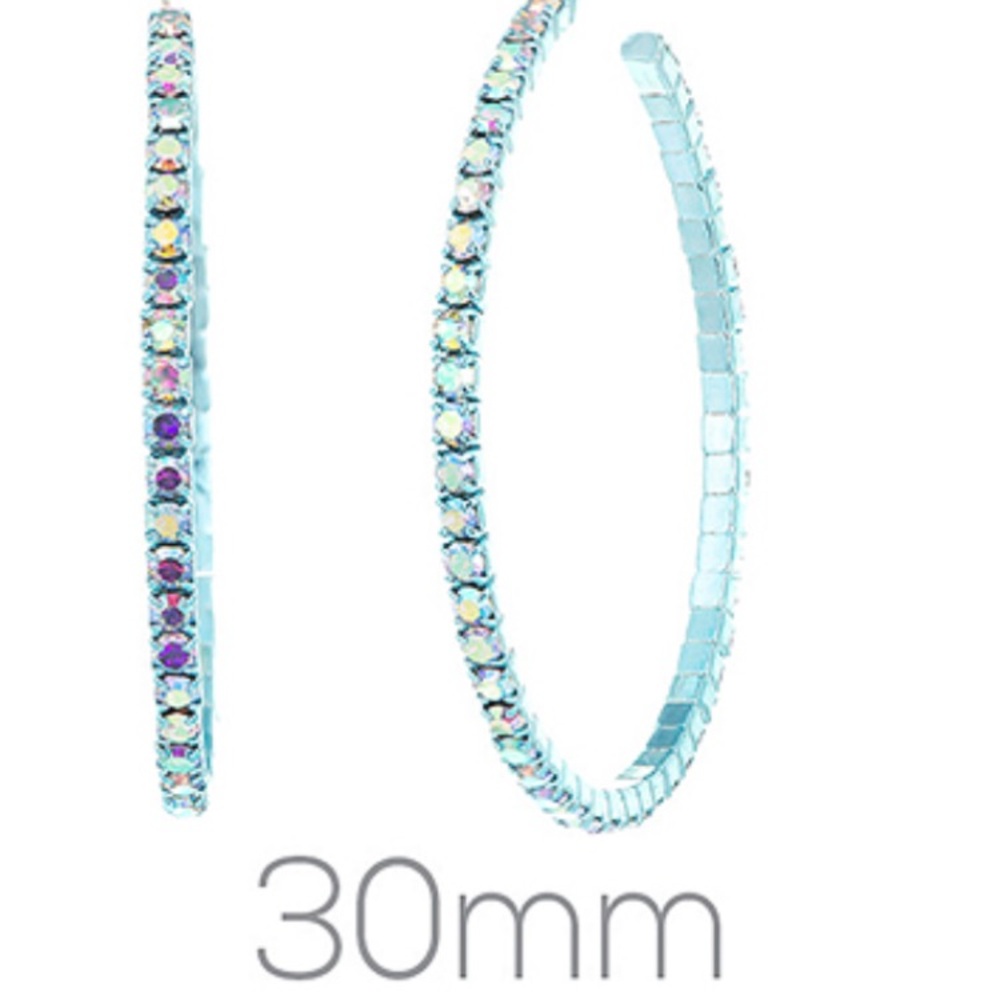 Iridescent🤩/Rhinestone Crystal Hoop Earrings